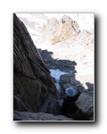 2005-07-03 Williamson (55) Class 3 rockclimbing chute view down into Bowl